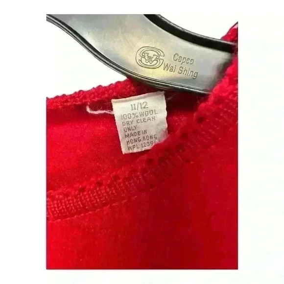 Northern Isle Vintage 100% wool Red Boiled Wool Jacket Size 11/12 - Picture 4 of 5